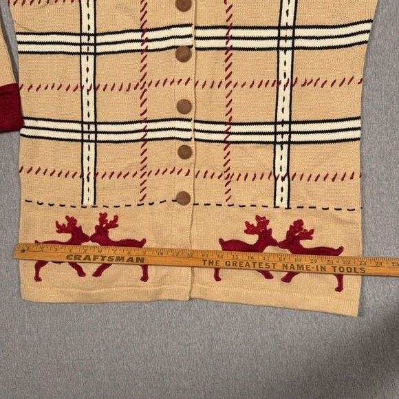 NEW Storybook Knits Cardigan Sweater Deer Buck Christmas Holiday Size L Limited - Picture 7 of 10